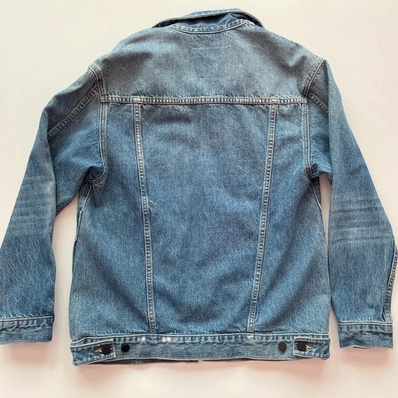 Alexander Wang x Denim Daze Oversized Unisex Faded Jacket in Light Indigo Aged - Picture 13 of 16
